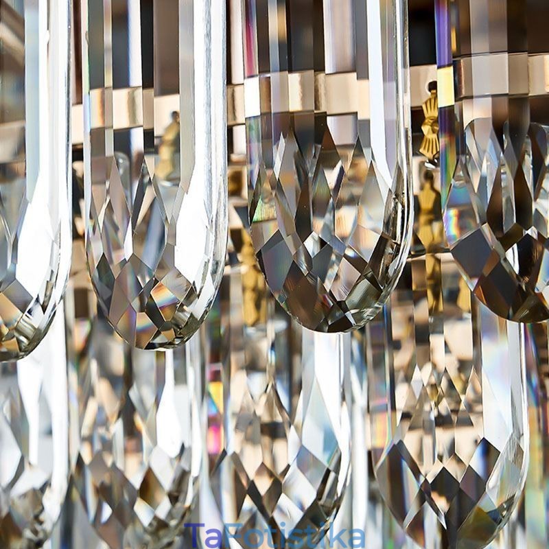Crystal Flush Mount Στρογγυλό Κρυστάλλινο Διακοσμητικό Φωτιστικό Οροφής Αμπαζούρ με κρύσταλλο κέλυφος