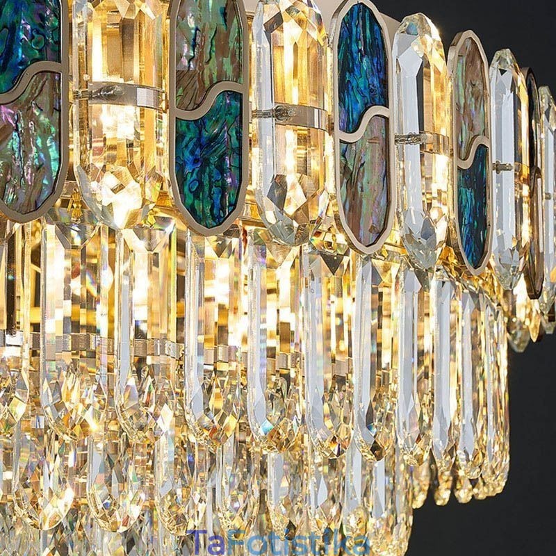 Crystal Flush Mount Στρογγυλό Κρυστάλλινο Διακοσμητικό Φωτιστικό Οροφής Αμπαζούρ με κρύσταλλο κέλυφος
