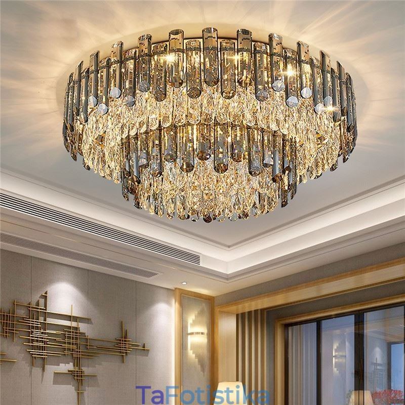 Crystal Flush Mount Simple Μοντέρνο Φωτιστικό Τραπεζαρίας Στρογγυλό Φωτιστικό Οροφής