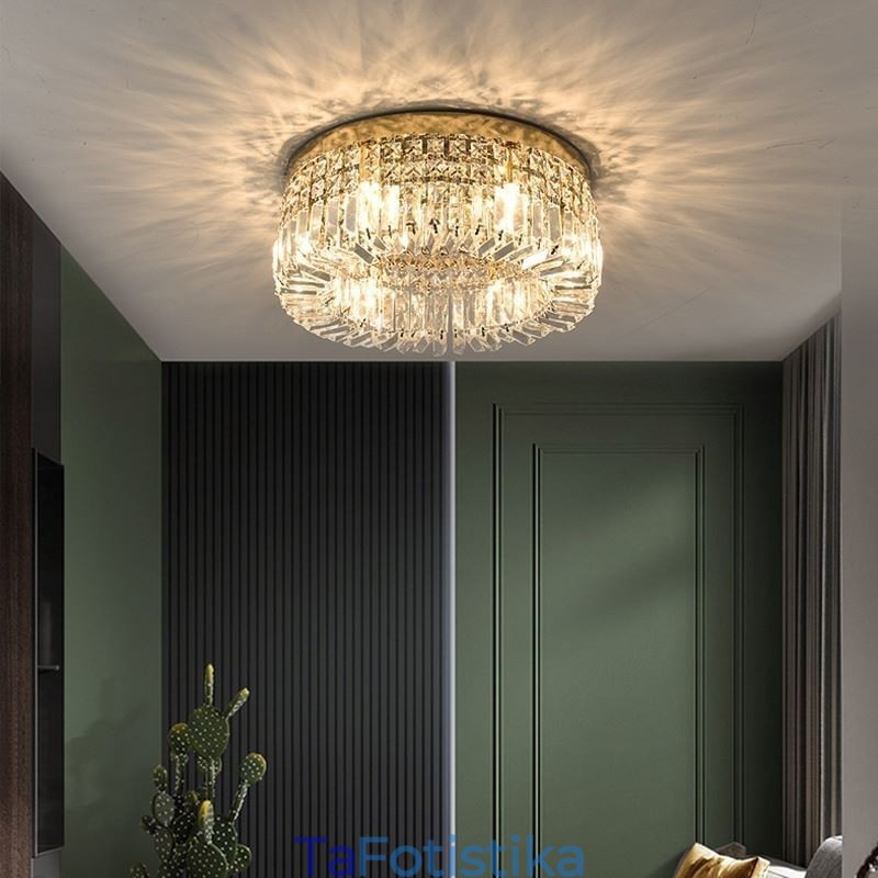 Μοντέρνο Κομψό Φωτιστικό Οροφής Flush Mount Κρυστάλλινο Φωτιστικό Οροφής