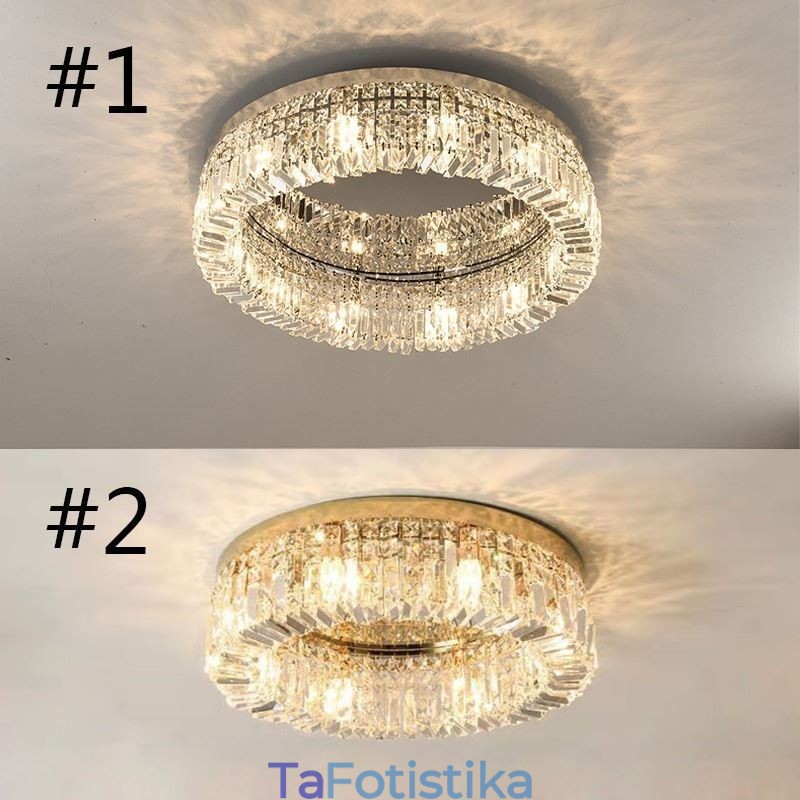 Μοντέρνο Κομψό Φωτιστικό Οροφής Flush Mount Κρυστάλλινο Φωτιστικό Οροφής