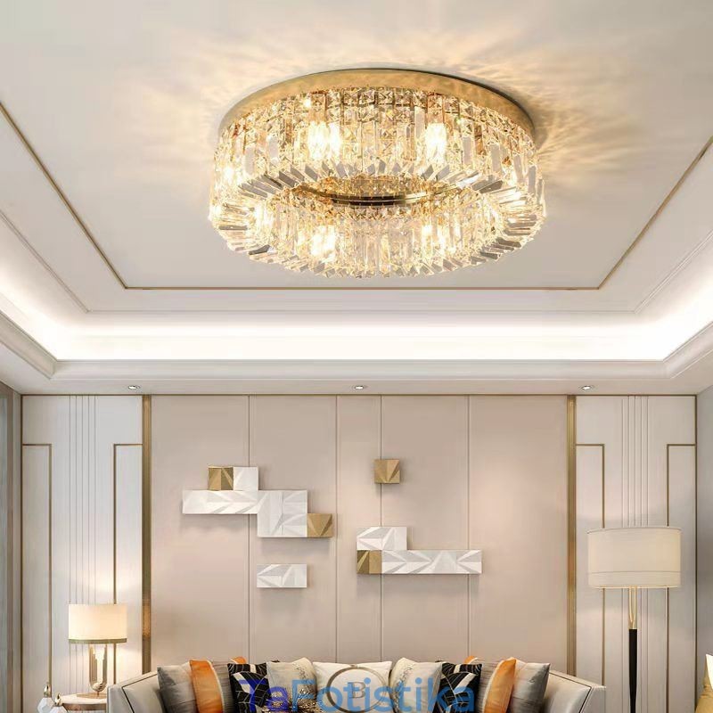 Μοντέρνο Κομψό Φωτιστικό Οροφής Flush Mount Κρυστάλλινο Φωτιστικό Οροφής