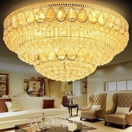 Luxury Flush Mount Crystal Φωτιστικό Οροφής Στρογγυλό Φωτιστικό