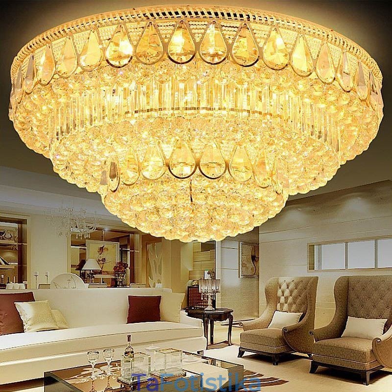 Luxury Flush Mount Crystal Φωτιστικό Οροφής Στρογγυλό Φωτιστικό