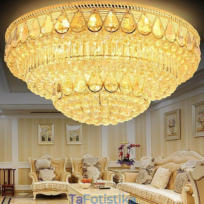 Luxury Flush Mount Crystal Φωτιστικό Οροφής Στρογγυλό Φωτιστικό