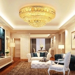 Luxury Flush Mount Crystal Φωτιστικό Οροφής Στρογγυλό Φωτιστικό