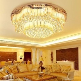 Σύγχρονο Flush Mount Κρυστάλλινο Φωτιστικό Οροφής Πολυτελές Στρογγυλό Φωτιστικό