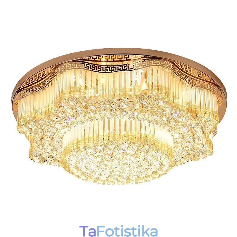 Σύγχρονο Flush Mount Κρυστάλλινο Φωτιστικό Οροφής Πολυτελές Στρογγυλό Φωτιστικό