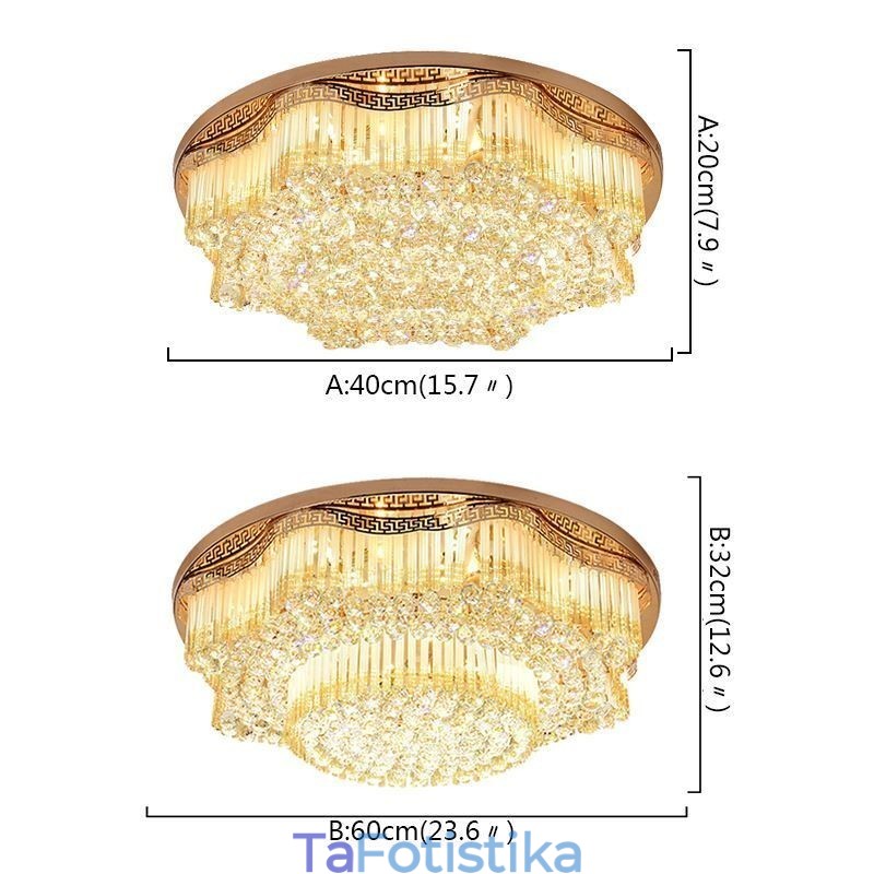 Σύγχρονο Flush Mount Κρυστάλλινο Φωτιστικό Οροφής Πολυτελές Στρογγυλό Φωτιστικό