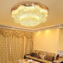 Σύγχρονο Flush Mount Κρυστάλλινο Φωτιστικό Οροφής Πολυτελές Στρογγυλό Φωτιστικό