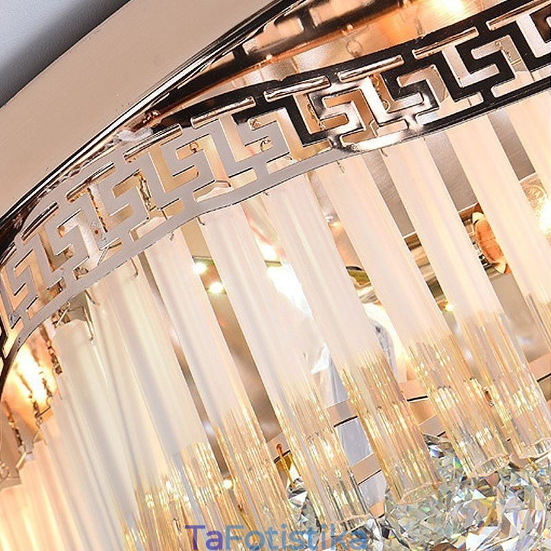 Σύγχρονο Flush Mount Κρυστάλλινο Φωτιστικό Οροφής Πολυτελές Στρογγυλό Φωτιστικό