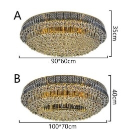 Φωτιστικό οροφής Flush Mount Crystal European Oval Light