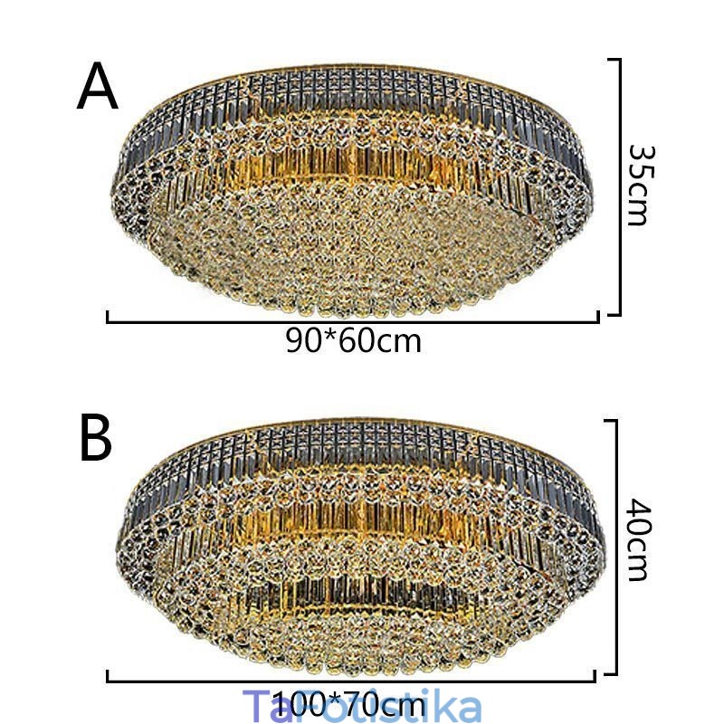 Φωτιστικό οροφής Flush Mount Crystal European Oval Light