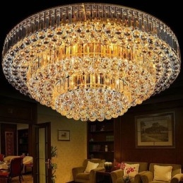 Flush Mount Crystal Φωτιστικό Οροφής Ευρωπαϊκό Στρογγυλό Φωτιστικό