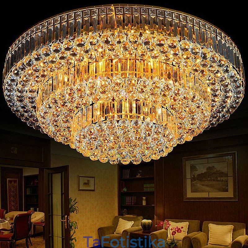 Flush Mount Crystal Φωτιστικό Οροφής Ευρωπαϊκό Στρογγυλό Φωτιστικό