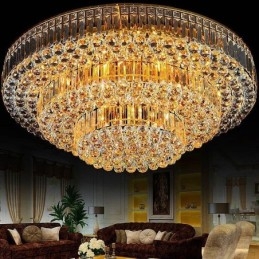 Flush Mount Crystal Φωτιστικό Οροφής Ευρωπαϊκό Στρογγυλό Φωτιστικό