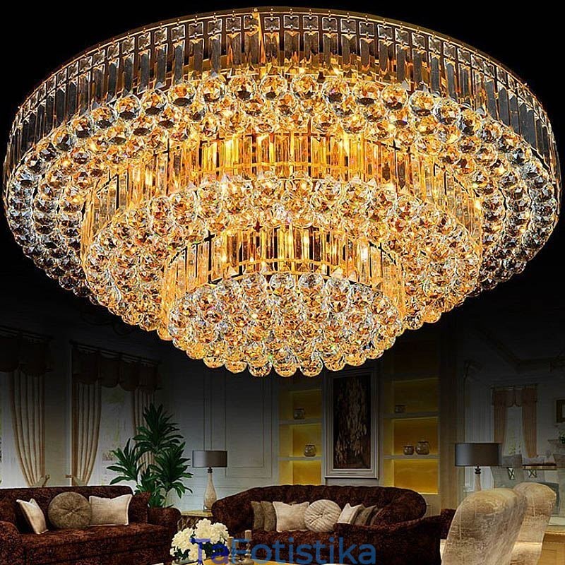 Flush Mount Crystal Φωτιστικό Οροφής Ευρωπαϊκό Στρογγυλό Φωτιστικό