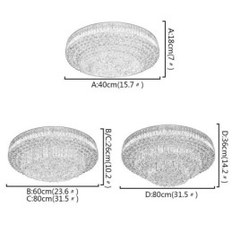 Flush Mount Crystal Φωτιστικό Οροφής Ευρωπαϊκό Στρογγυλό Φωτιστικό