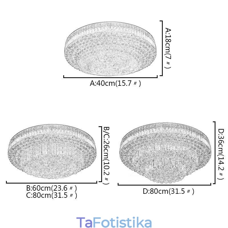 Flush Mount Crystal Φωτιστικό Οροφής Ευρωπαϊκό Στρογγυλό Φωτιστικό