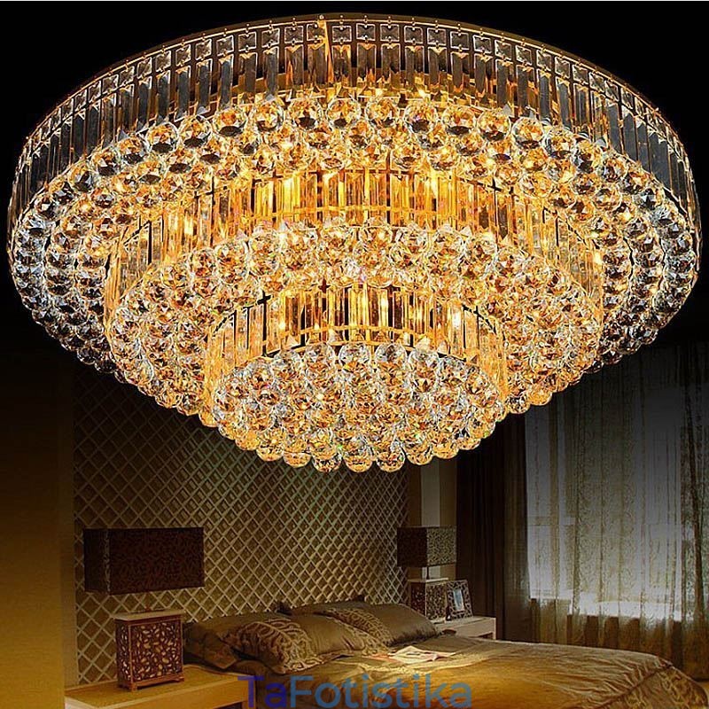 Flush Mount Crystal Φωτιστικό Οροφής Ευρωπαϊκό Στρογγυλό Φωτιστικό