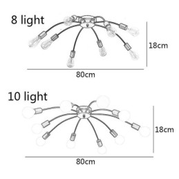 Φωτιστικό Οροφής Spider Antique Classic Flush Mount Φωτιστικό Τραπεζαρίας 8 10 Arms