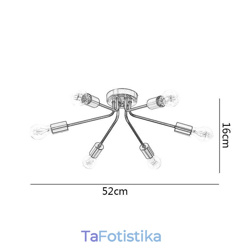 Φωτιστικό οροφής Sputnik Chandelier 6 Light Semi Flush Mount