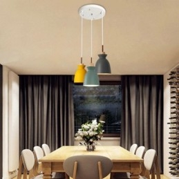 Nordic Simple Macaron Κρεμαστό Φωτιστικό Iron Arti Three Lights