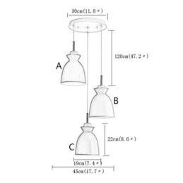 Nordic Simple Macaron Κρεμαστό Φωτιστικό Iron Arti Three Lights