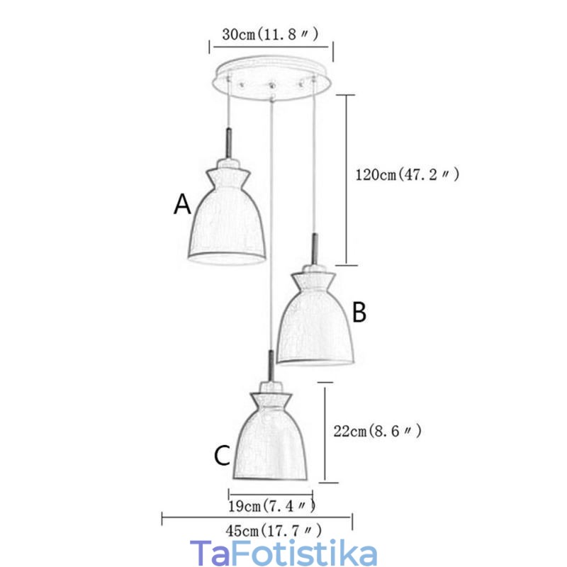 Nordic Simple Macaron Κρεμαστό Φωτιστικό Iron Arti Three Lights