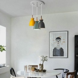 Nordic Simple Macaron Κρεμαστό Φωτιστικό Iron Arti Three Lights