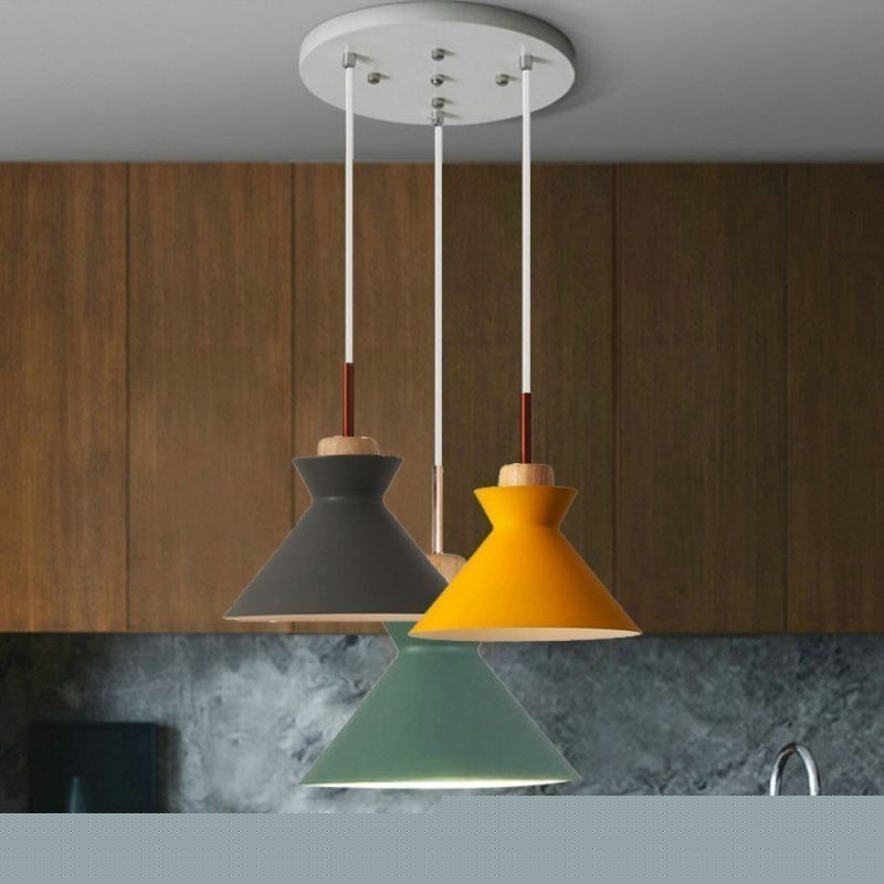 Nordic Macaron Island 3 Light Κρεμαστό Φωτιστικό Simple Iron Arti Three Lights