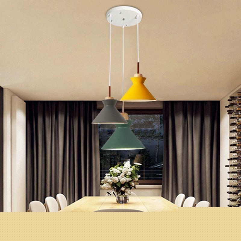 Nordic Macaron Island 3 Light Κρεμαστό Φωτιστικό Simple Iron Arti Three Lights