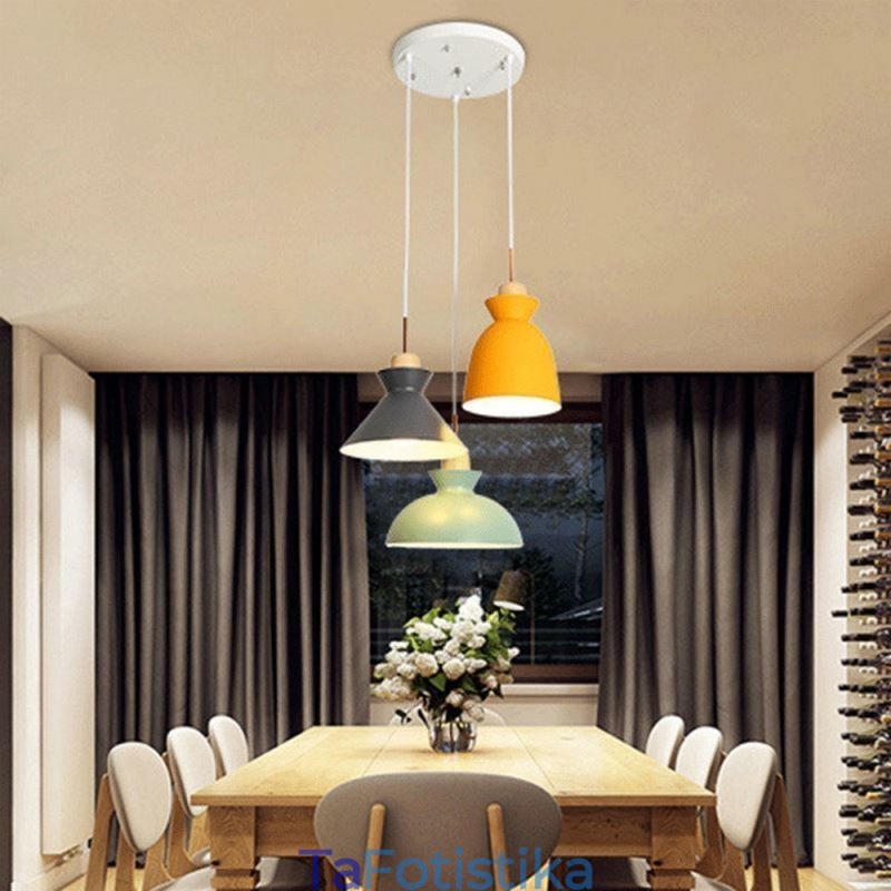 Φωτιστικό κρεμαστό Macaron Nordic Simple Iron Arti Three Lights
