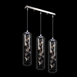 Γυάλινο κρεμαστό φως Creative Nordic Cylinder Lamp Butterfly Light