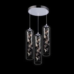 Γυάλινο κρεμαστό φως Creative Nordic Cylinder Lamp Butterfly Light