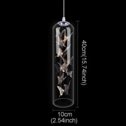 Γυάλινο κρεμαστό φως Creative Nordic Cylinder Lamp Butterfly Light