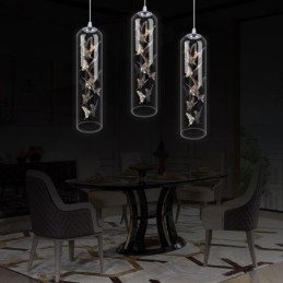 Γυάλινο κρεμαστό φως Creative Nordic Cylinder Lamp Butterfly Light