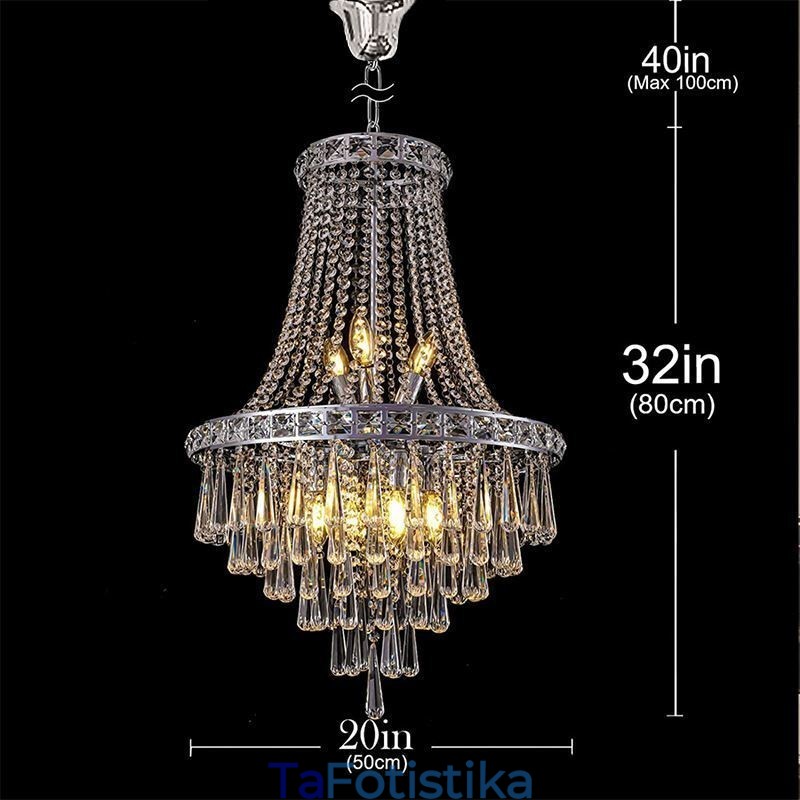 Μοντέρνο Crystal Chandelier Σύγχρονο κομψό φωτιστικό οροφής Duplex Σκάλα