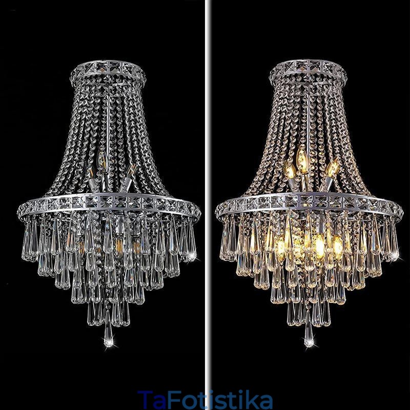 Μοντέρνο Crystal Chandelier Σύγχρονο κομψό φωτιστικό οροφής Duplex Σκάλα