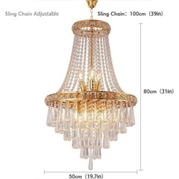 Μοντέρνο Crystal Chandelier Σύγχρονο κομψό φωτιστικό οροφής Duplex Σκάλα