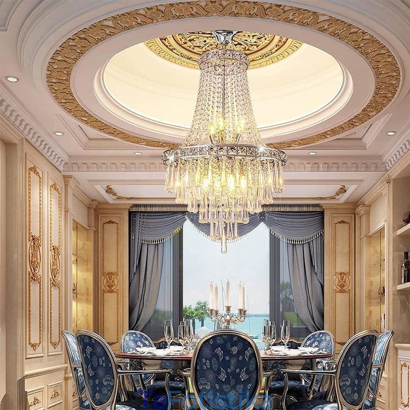 Μοντέρνο Crystal Chandelier Σύγχρονο κομψό φωτιστικό οροφής Duplex Σκάλα