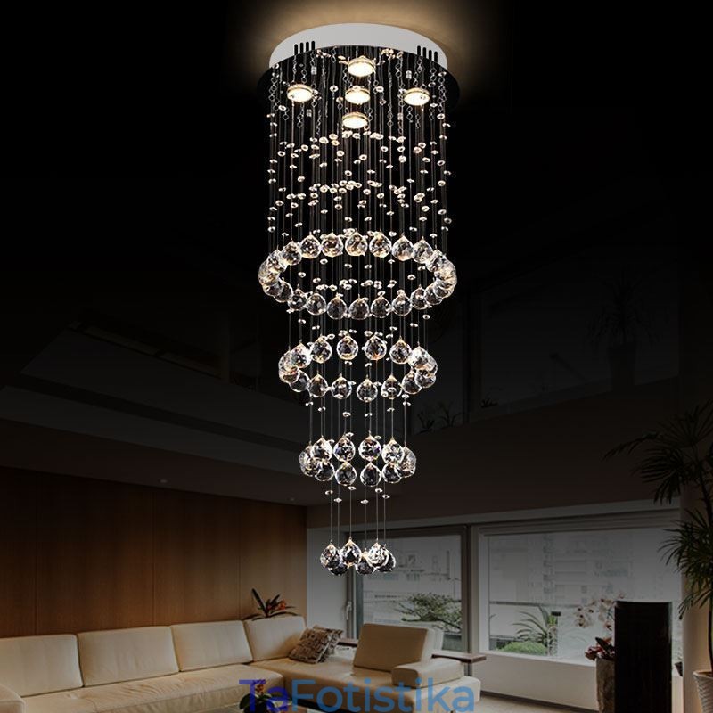 Crystal Chandelier Σύγχρονο κομψό φωτιστικό οροφής Duplex Σκάλα