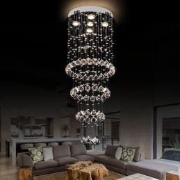 Crystal Chandelier Σύγχρονο κομψό φωτιστικό οροφής Duplex Σκάλα