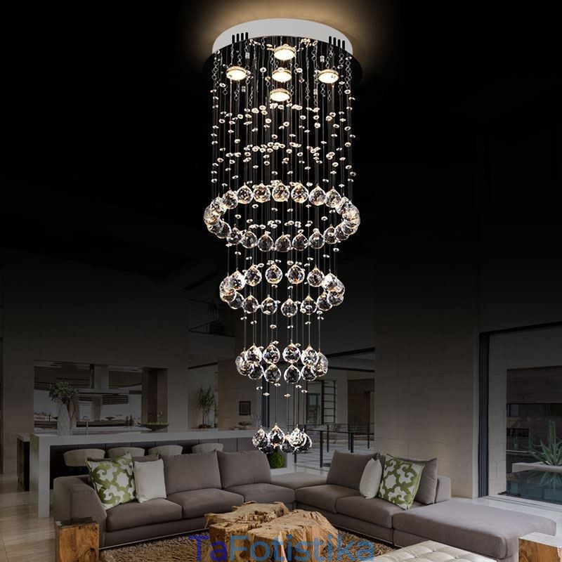 Crystal Chandelier Σύγχρονο κομψό φωτιστικό οροφής Duplex Σκάλα