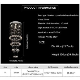 Crystal Chandelier Σύγχρονο κομψό φωτιστικό οροφής Duplex Σκάλα