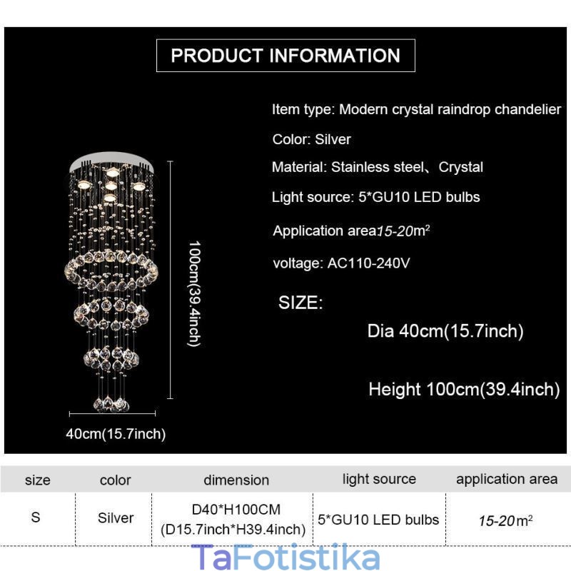 Crystal Chandelier Σύγχρονο κομψό φωτιστικό οροφής Duplex Σκάλα