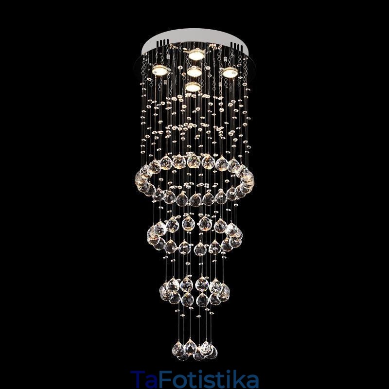 Crystal Chandelier Σύγχρονο κομψό φωτιστικό οροφής Duplex Σκάλα