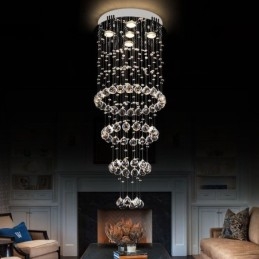 Crystal Chandelier Σύγχρονο κομψό φωτιστικό οροφής Duplex Σκάλα