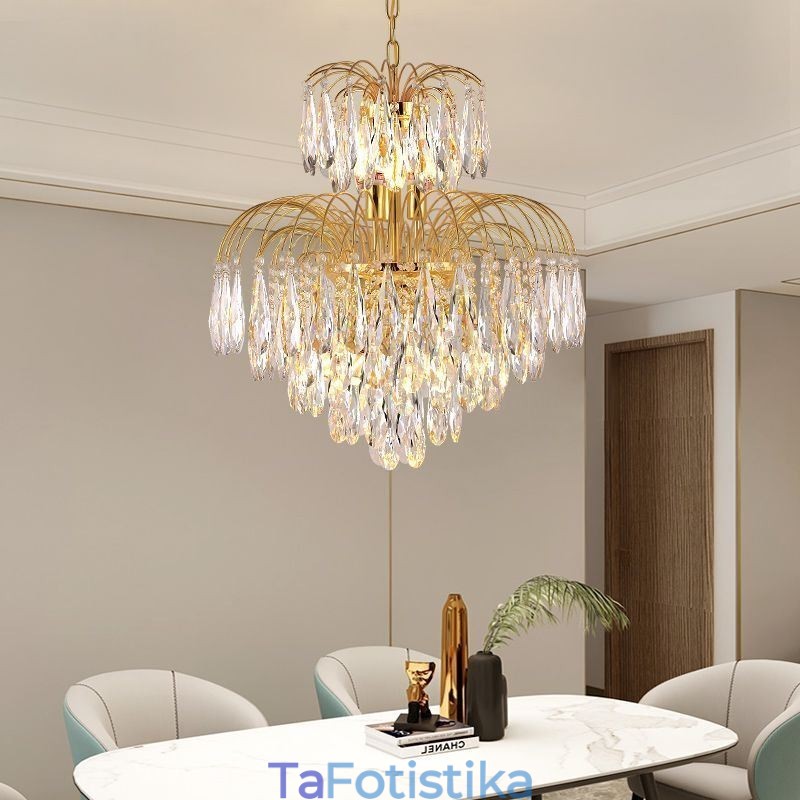 Κρυστάλλινο Κρεμαστό Φωτιστικό Σύγχρονο Duplex Διακοσμητικό Φωτιστικό Οροφής