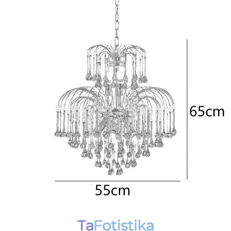Κρυστάλλινο Κρεμαστό Φωτιστικό Κομψό Duplex Διακοσμητικό Φωτιστικό Οροφής